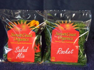 Sunset Coast Organics branded bags